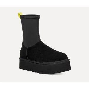 UGG Classic Dipper Platform Black Suede Boots - Women's 8